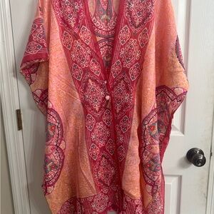 Aratta Pink and Orange Patterned Tunic